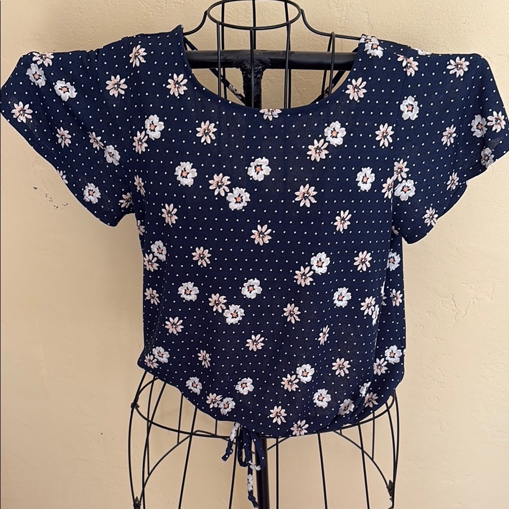 Rewind - Blue and White Floral Blouse